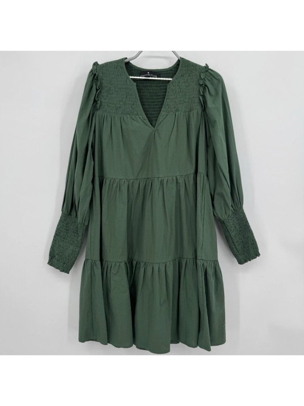 Pomander Place by Tuckernuck Ceci Mini Swing Dress Jaguar Green size S Women's